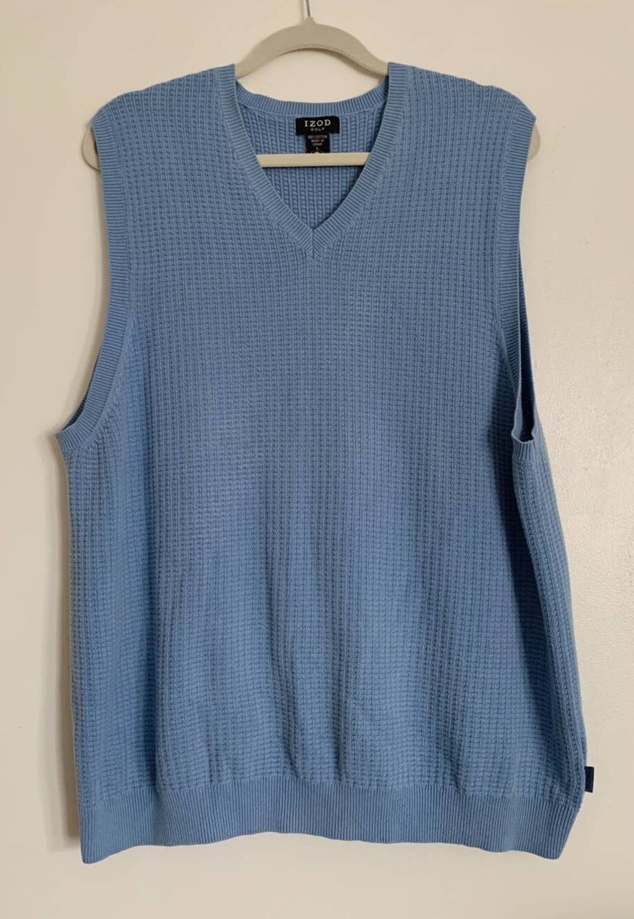 Blue Men's IZOD Golf Textured Sweater Vest L